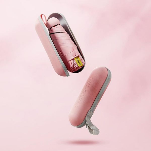 

macaron цвета мини-зонтик с чехлом light девушки ясно зонтики дети вс защита зонтик дождя женщины uv зонтик идеи для подарков bbyaan