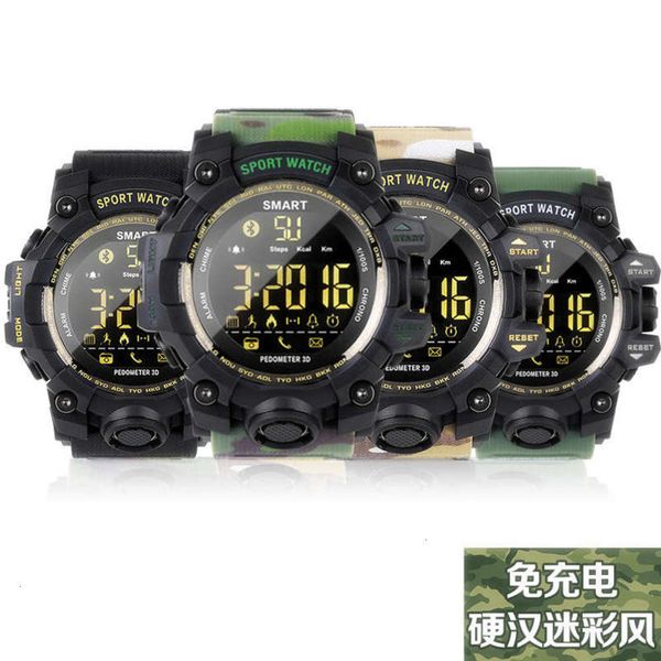 

ex16s bluetooth sport smart watch mk28s watch step man outdoor camouflage tiktok gift gift, Slivery;brown