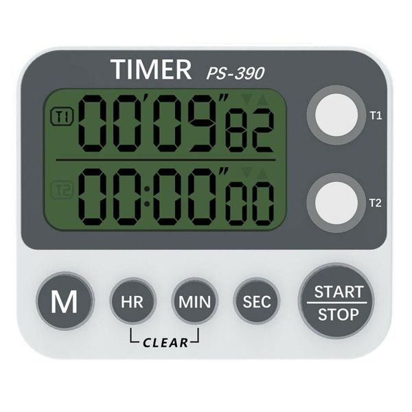 

timers digital kitchen dual timer cooking satch loud alarm count-up count down electronic components for 2* batteries