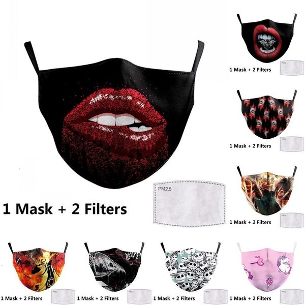 

face fabric print big anti masks unicorn mouth cover reusable protection dust washa xiju
