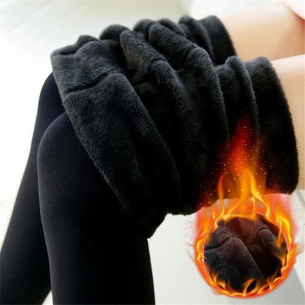 

warm winter leggings s-5xl plus size women warm velvet pants leggins high waist thick legging winter pant trousers women leggin, Black