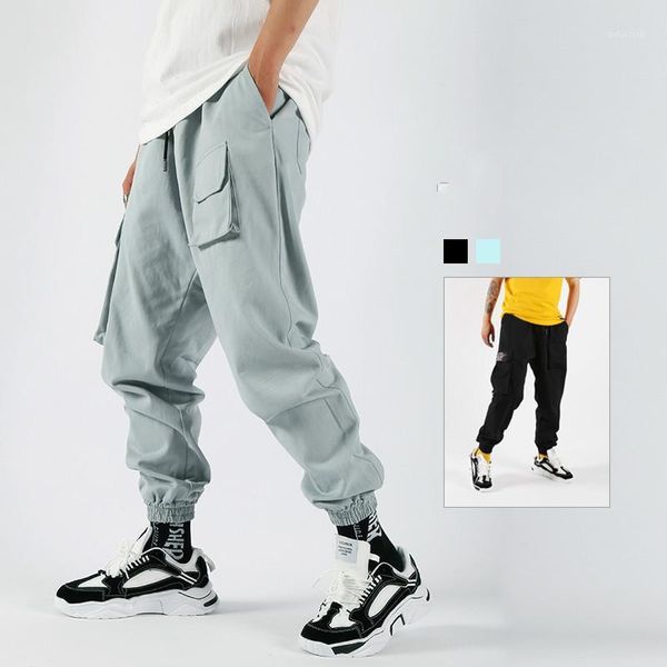 

male harem trousers jogger sweatpants men streetwear hip hop cargo pant1, Black