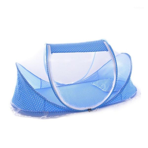 

wholesale-cute baby crib portable type comfortable babies pad with sealed mosquito net travel baby mosquito net baby bedding1