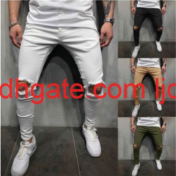 

new tight fashion casual men's pants, Black