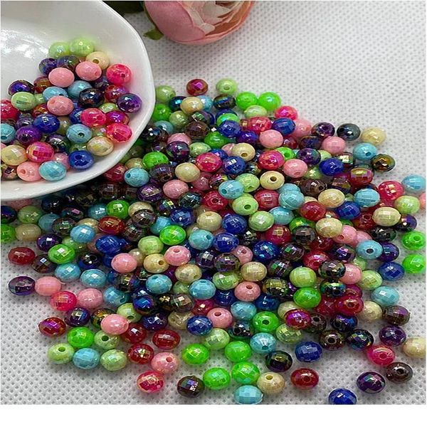 

diy colorful mixed color acrylic beads, bracelet necklace, pendant pendant 6mm * 100pcs/8mm*50pcs diy bbyclj