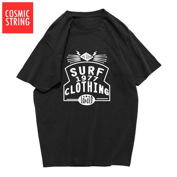 

cosmic string short sleeve surf 1977 print casual summer loose tshirt male o neck s sport hooded sweatshirt hoodie men t shirt