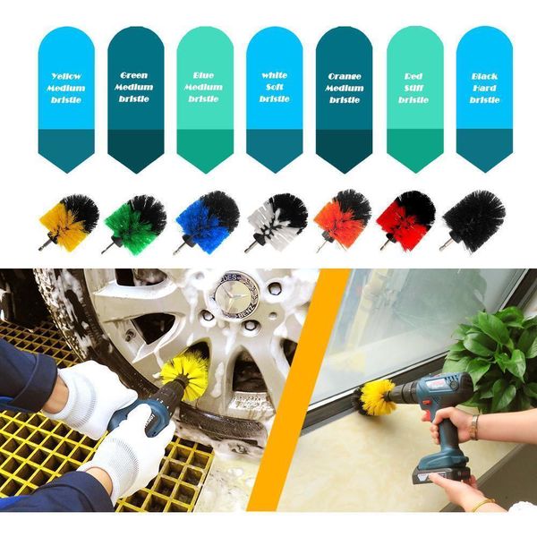 

6pcs/set electric drill power scrub clean brush electric drill brush kit for grout, tiles,bathroom, kitchen & q jllbbz