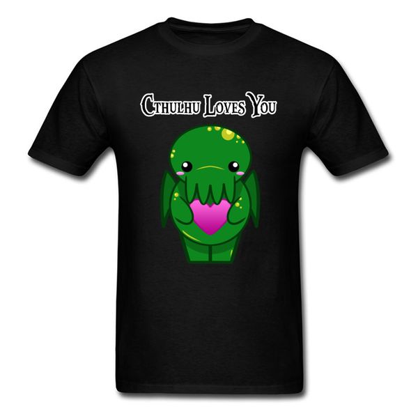 

chibi cthulhu loves you 2018 funny cartoon t shirt men crew neck t shirt couples funky team clothes plus size sport hooded sweatshirt hoodie