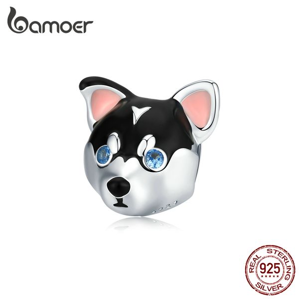 

bamoer puppy animal dog beads charm for original 3mm snake bracelet genuine 925 sterling silver jewelry diy bracelet bsc191 y200918, Bronze;silver