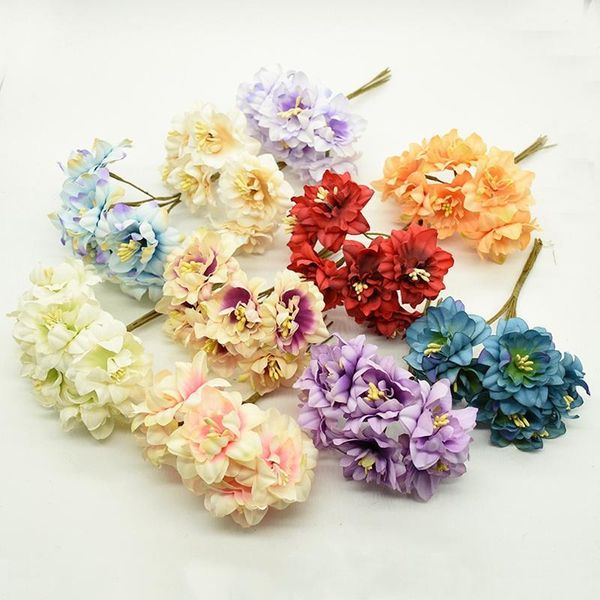 

decorative flowers & wreaths silk cherry bouquet vases for wedding home decor diy gifts candy box scrapbook christmas wreath artificial fake