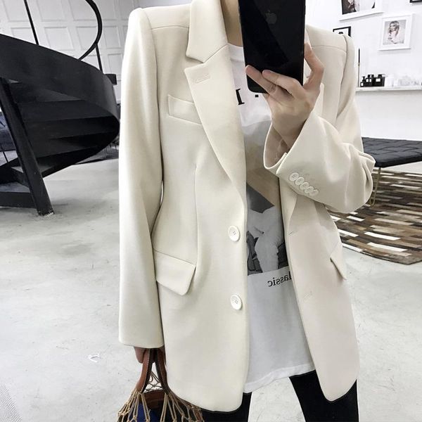 

autumn blazer beige hourglass slim fashion women coat blazer, White;black