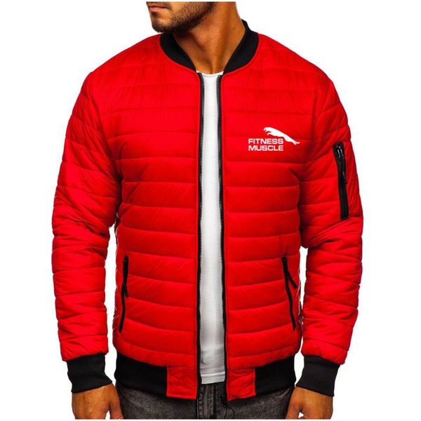 

2020 men's jackets winter warm outwear brand slim male solid color printed coats running up collar windbreaker m-4xl jackets, Black;red