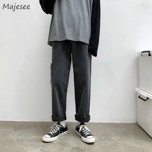 

men jeans denim solid straight pockets loose plus size 3xl wide leg cargo korean fashion trendy all-match students streetwear1, Blue