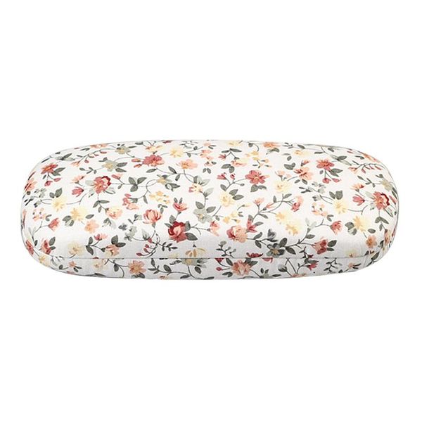 

soft liner storage box protective dustproof fashion rectangle eyeglass case cotton linen anti scratch floral printed protable, Silver