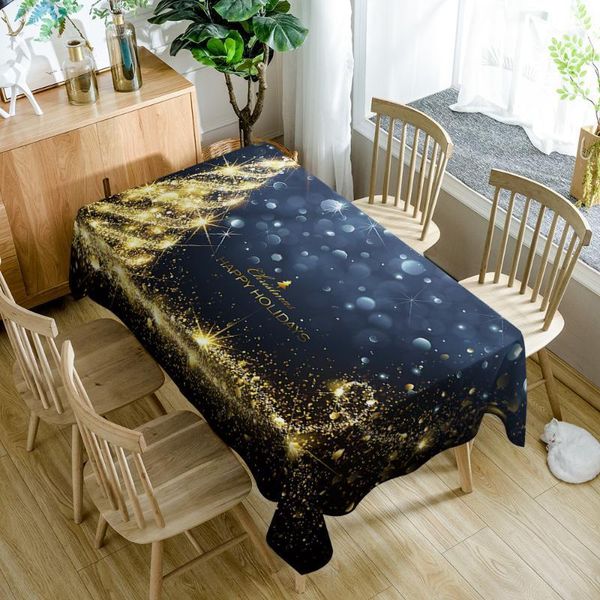 

europe rectangular tablecloth colorful christmas tree pattern dustproof washable polyester cotton table cloth for banquet party1