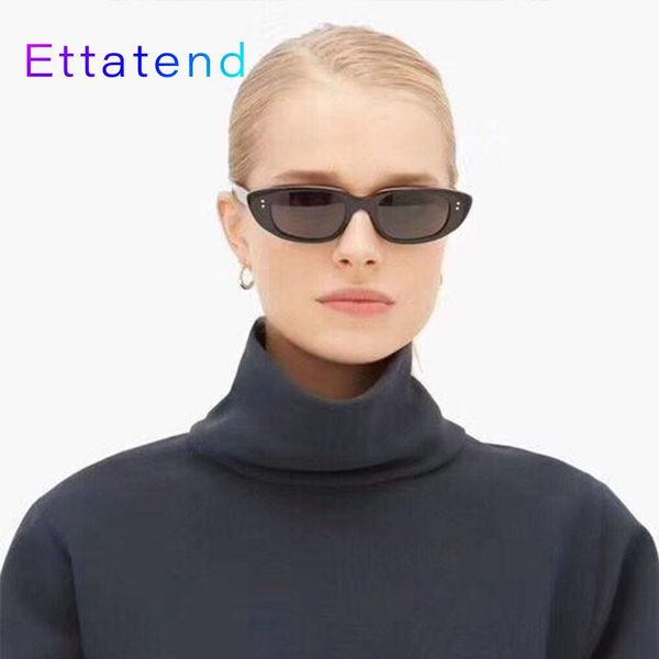 

sunglasses personality cat eye women fashion designer sun glasses trend retro small frame eyeglasses oculos uv400, White;black