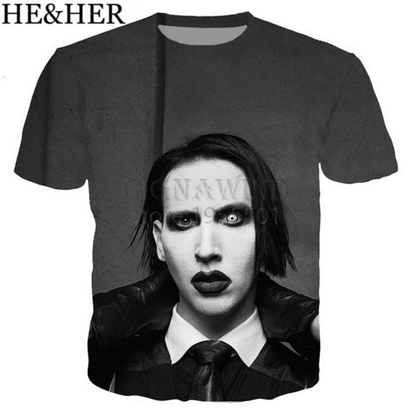 

new popular singer marilyn manson style 3d print shirts hentai horror humor men clothing