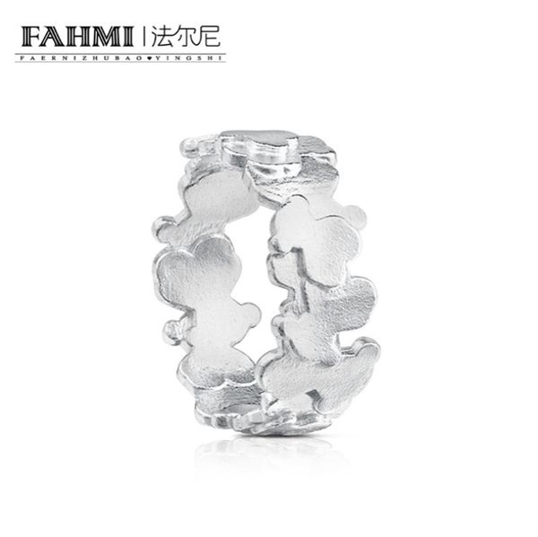 

100% 925 sterling silver charm sweet bear ring original women's simple fashion jewelry holiday gift jewelry, Slivery;golden