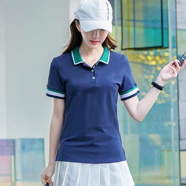 

summer women blue cotton short sleeve slim polos casual plus size 3xl lady shirts golf tennis tees sport wear1, White