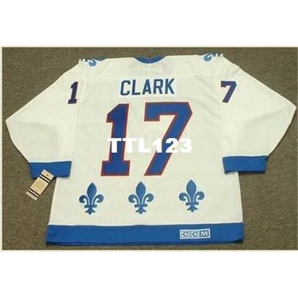 

121 #17 wendel clark quebec nordiques 1994 ccm vintage home hockey jersey or custom any name or number retro jersey, Black