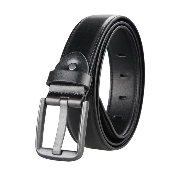 

men fashion leather pin buckle belt genuine cow leather quality-classic and fashion design for work business and casual, Black;brown
