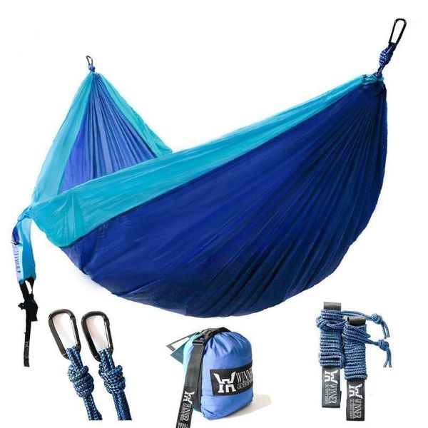 

double camping hammock lightweight nylon portable camping hammock parachute double for backpacking travel1