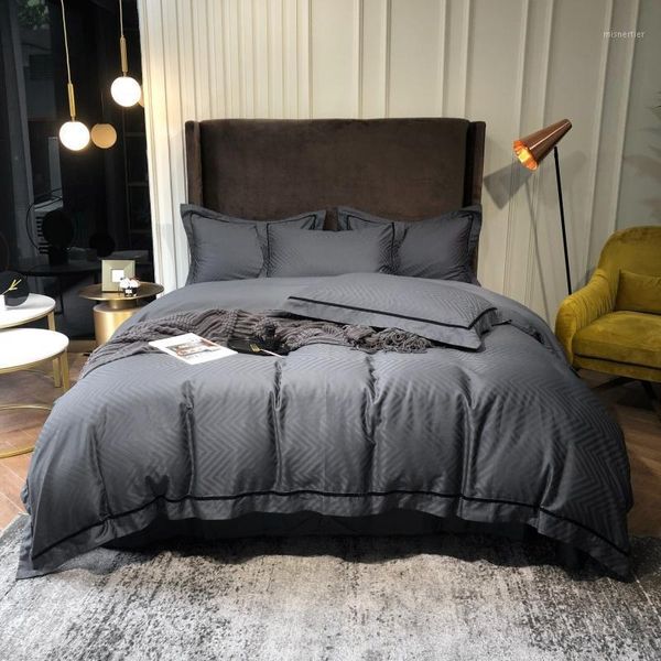 

bedding sets luxury gray blue silver brown 1000tc egyptian cotton el set satin jacquard double duvet cover bed sheet pillowcases1