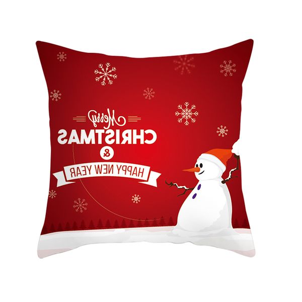 

red pillowcase navidad santa claus pattern christmas decorations for home happy new year 2021 cushion cover 45x45cm