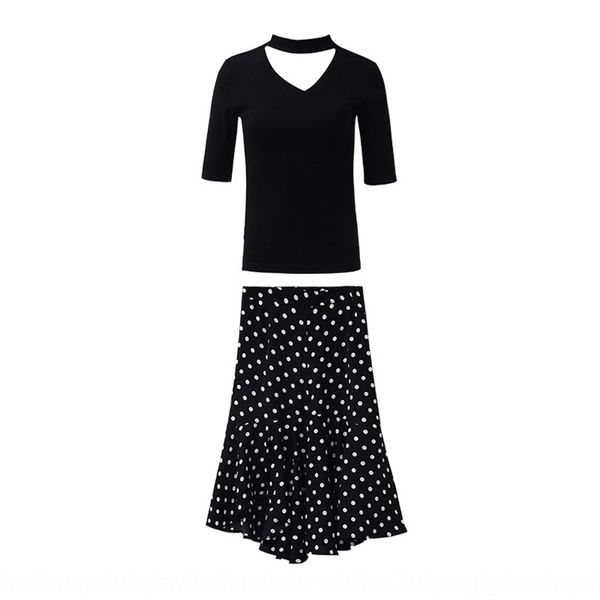 

черный v-образным вырезом висит шеи точки с коротким рукавом футболки волна рюшами подол середине длина детский набор лето детский костюм дл, Gray