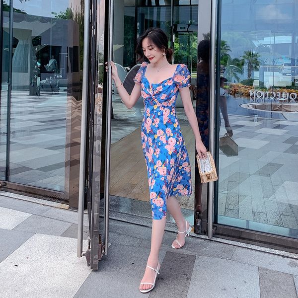 

2020 newshoulder rouje floral chiffon women's french dating 2020 summer dressnewshoulder rouje floral chiffon dress women's summer, Black;gray