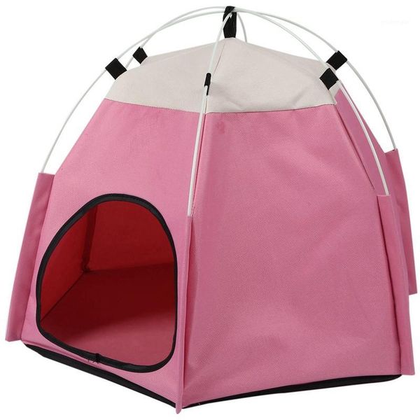 

pet bed tent foldable dog house cat kennel indoor portable travel puppy mat patt1