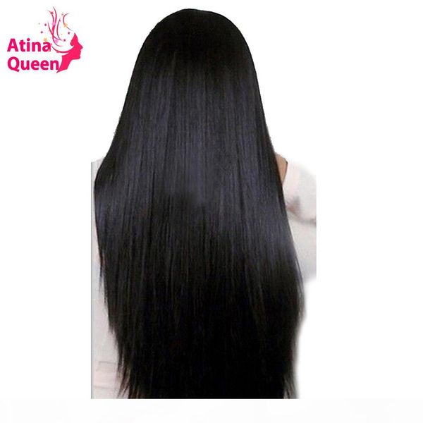 

atina queen gluless lace front human hair wigs for women 150 densityclace wig with baby hair remy black