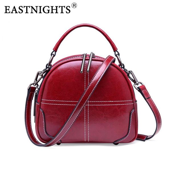 

eastnights women's bag female genuine leather small bucket lady's handbag flap handle summer over shoulder crossbody bags