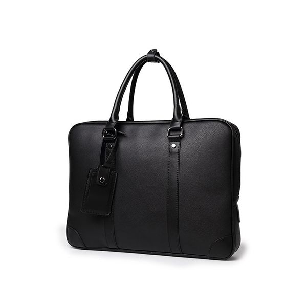 

new men's business briefcase high capacity pu lapbag multi-functional high-grade leather handbag