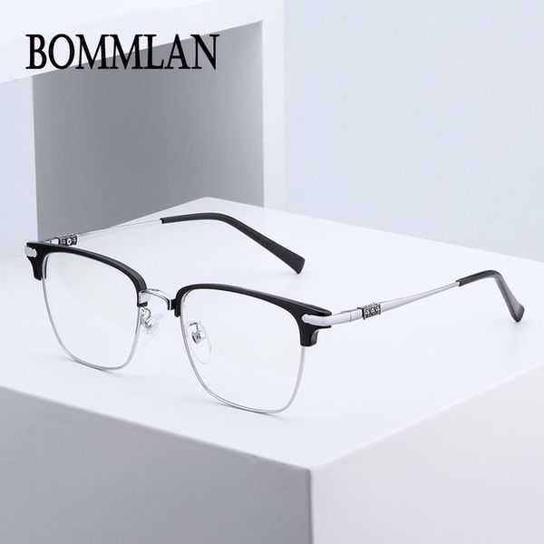 

bommlan retro fashion men and women flat glasses fashion metal frame reading travel shopping decorative glasses, Black