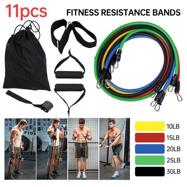 

11pcs pull rope fitness exercises resistance bands set training yoga band gym fitness equipment1