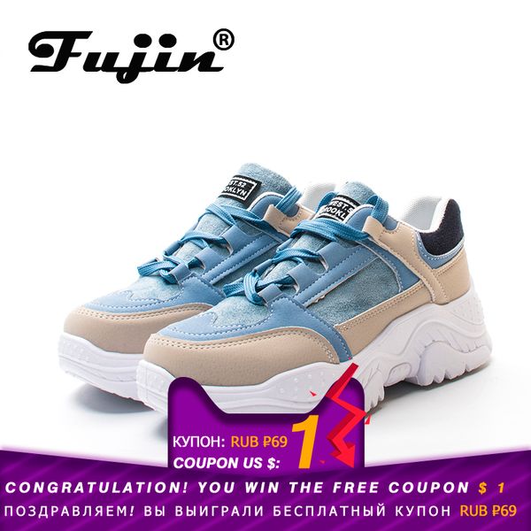 

fujin women casual sneakers spring autumn sneakers breathable women's shoes female summer comrfortable platform shoes women lj200824, Black