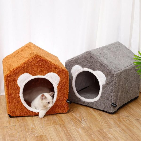 

pet cat basket bed cat house winter warm cave kennel for dog puppy home sleeping kennel teddy comfortable house bed