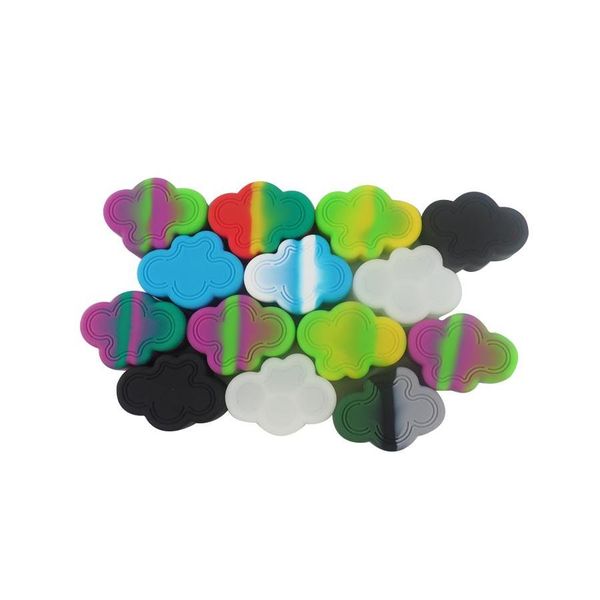 

sample-1 piece 4 cavity cloud shape silicone container jar honey dab box 22ml