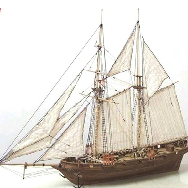 

1 set assembling building kits ship sailboat toys sailing model assembled wooden kit diy wood crafts