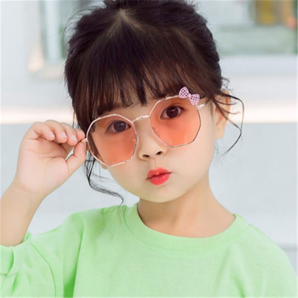 

cute bowknot children black friday sunglasses for girls metal sun glasses kids polygon trend eyeglasses, White;black