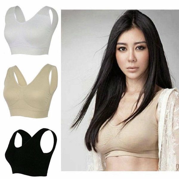 

women jogging fashing sports blockout vest gym wear fitness crop-exercise tank bra1, Black;white