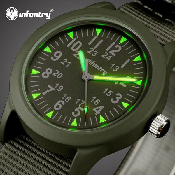 

infantry mens watches brand luxury military army nato strap watch for men field thin luminous relogio masculino, Slivery;black
