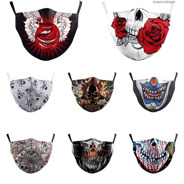 

skull masks flower face mask aztec fabric printed protective pm 2.5 dust mouth cover 3vuu