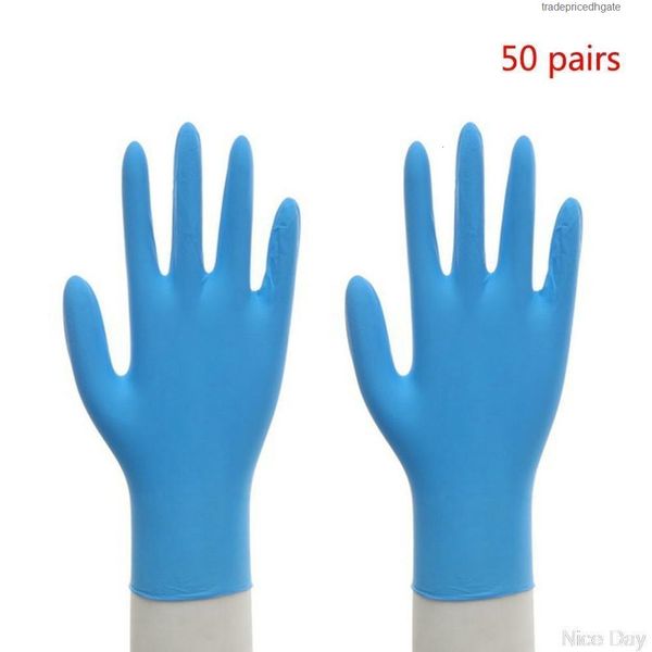 

rubber 50 nitrile gloves latex glove disposable pairs exam grade m25 20 dropship 1fkgs