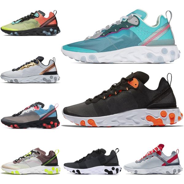 

react element 55 87 men women breathable shoes metallic gold black green light orewood brown royal tint total orange mens trainer
