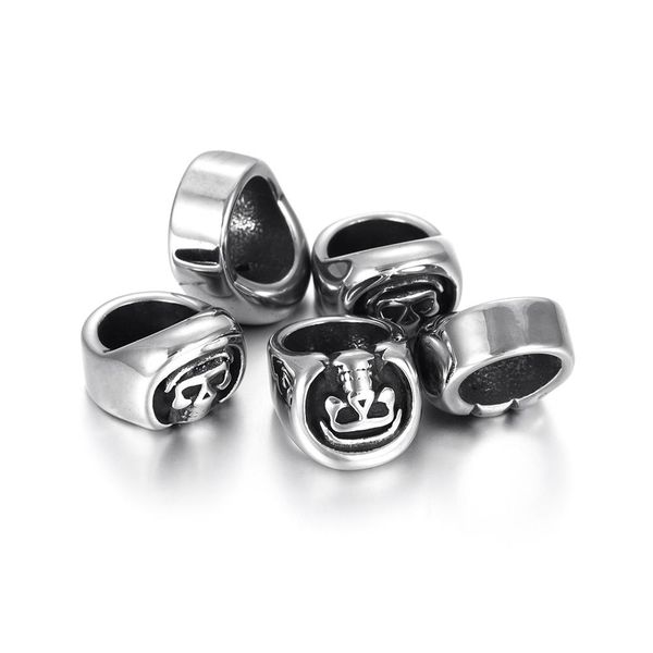 

нержавеющая сталь большие шарики отверстия черепа хищники амулеты ползунки fit 8mm кожаный браслет изготовление ювелирных изделий diy выводы, Bronze;silver