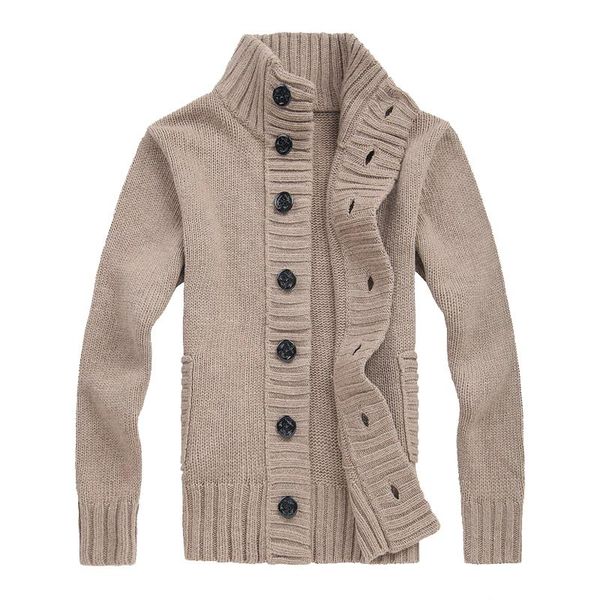 

2020 new arrival fashion cardigan man stand collar cotton male sweaters casual single breasted button sweater men hombre, White;black