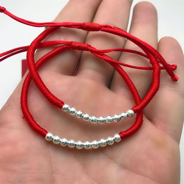 

fa silver braceletbracelet bracelet990 transfer bead original year red rope bracelet pure silver perfect girl cute hand string gift kk3qb kk, Golden;silver