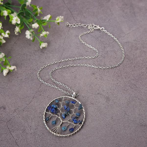 

wicca chakra stones natural stone quartz tree of life pendant for women men healing crystal necklace pendants diy reiki jllwyd, Black